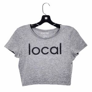 Local Athletix Gray Sz XS SM Crop T Shirt